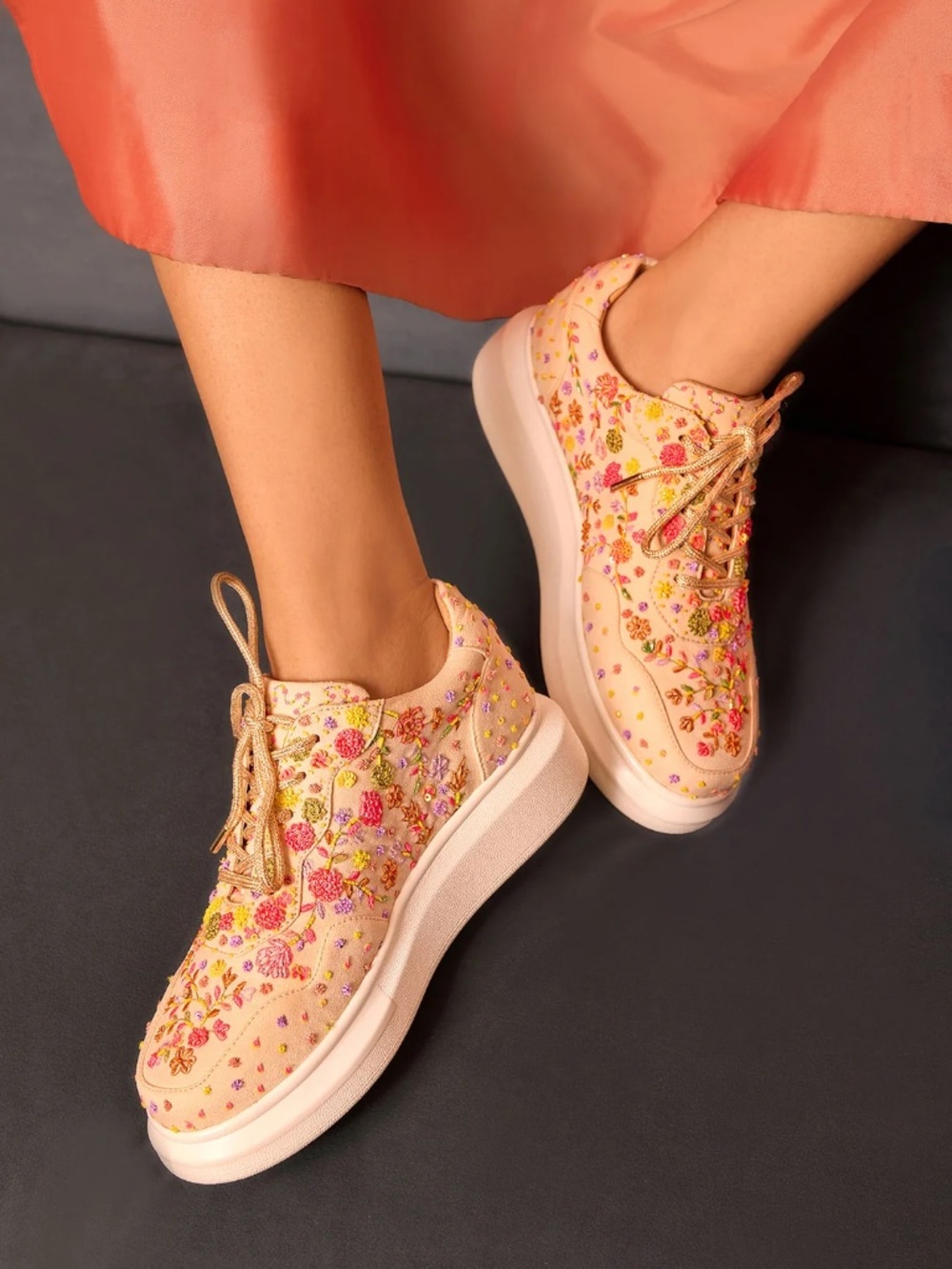 Bejewelled sneakers in size 7